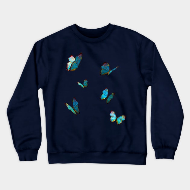 butterflies blue Crewneck Sweatshirt by CharlieCreator